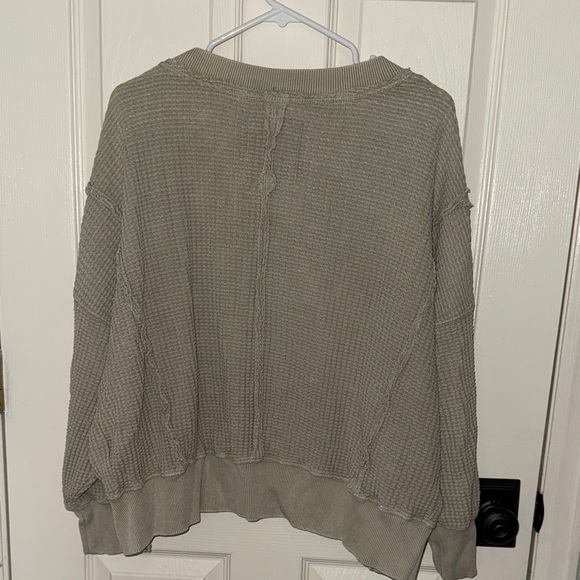 American Eagle Outfitters Oversized V-Neck Sweater - Sage - Picture 3 of 3